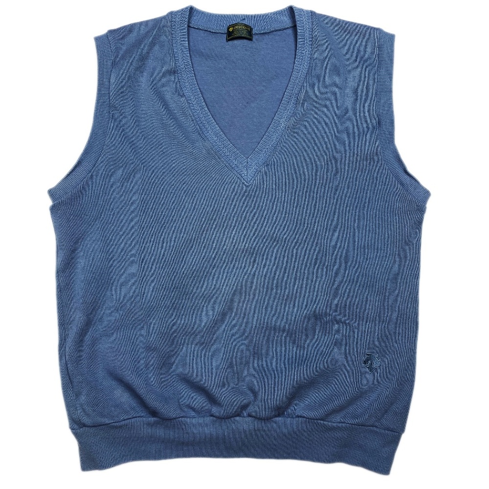 Light Blue * Men’s Descente Vintage Golf Collection V-Neck Vest - Sz L
